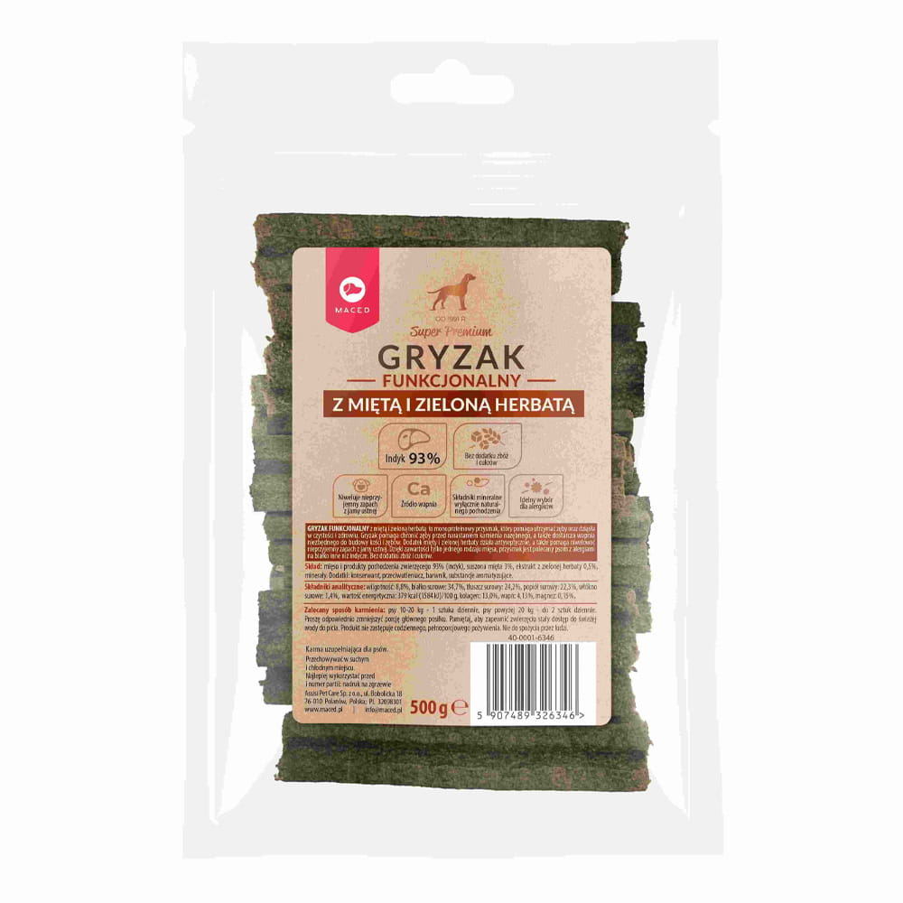 MACED Gryzak Funkcjonalny z Miętą i Zieloną Herbatą 500g